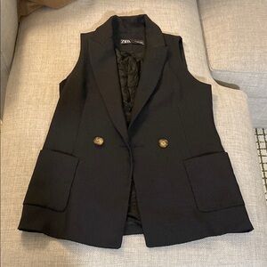 Zara Black Sleeveless Blazer Vest